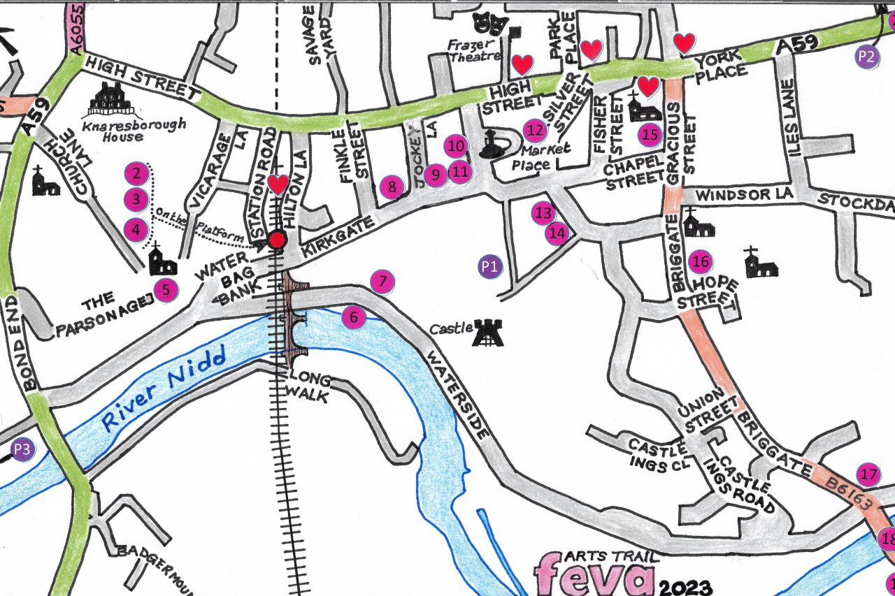 Feva Arts Trail Map